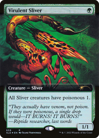 Virulent Sliver (Extended Art) (SLD-659)  Foil - Secret Lair Drop: (Extended Art)