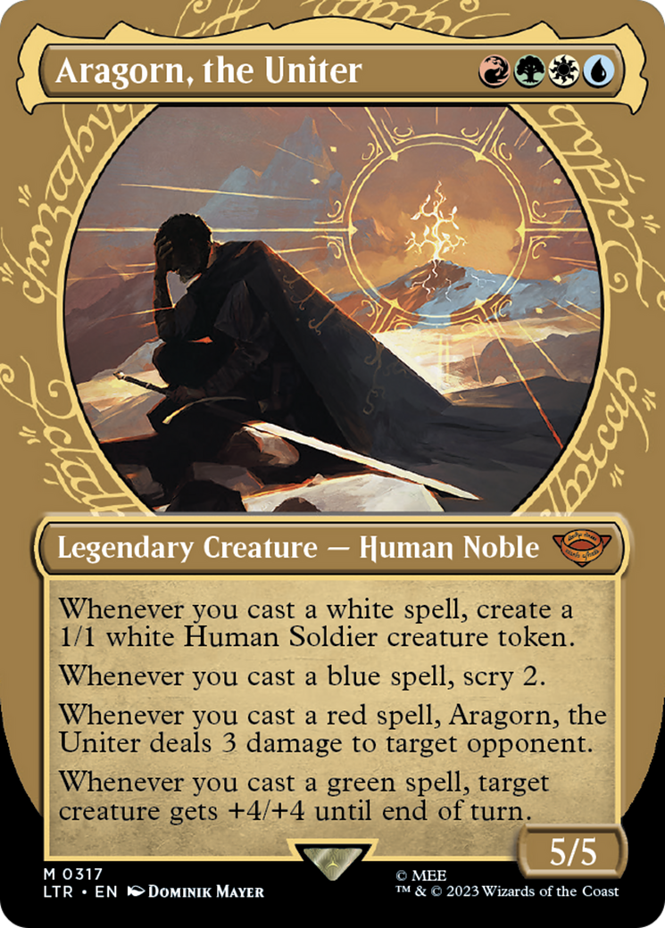 Aragorn, the Uniter (Showcase) (LTR-317)  Foil - The Lord of the Rings: Tales of Middle-earth: (Showcase) (Borderless)