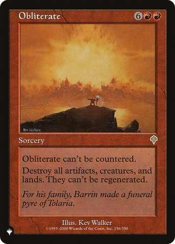 Obliterate (LIST-156/350)  - The List