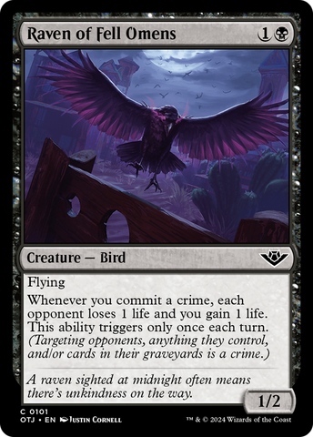 Raven of Fell Omens (OTJ-101)  Foil - Outlaws of Thunder Junction