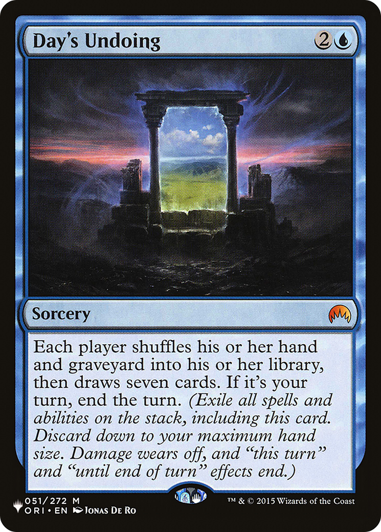 Day's Undoing (LIST-051/272)  - The List