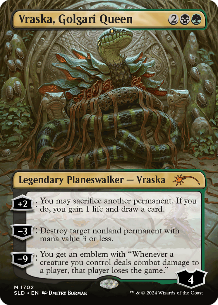 Vraska, Golgari Queen (1702) (SLD-1702)  - Secret Lair Drop (Borderless)