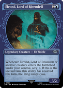Elrond, Lord of Rivendell (Showcase) (Surge Foil) (LTR-799)  Foil - The Lord of the Rings: Tales of Middle-earth: (Showcase) (Borderless)