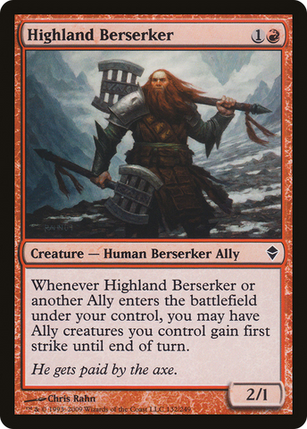 Highland Berserker (ZEN-132) - Zendikar