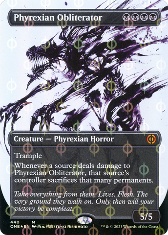 Phyrexian Obliterator (Showcase) (Step-and-Compleat Foil) (ONE-440)  Foil - Phyrexia: All Will Be One: (Showcase) (Borderless)