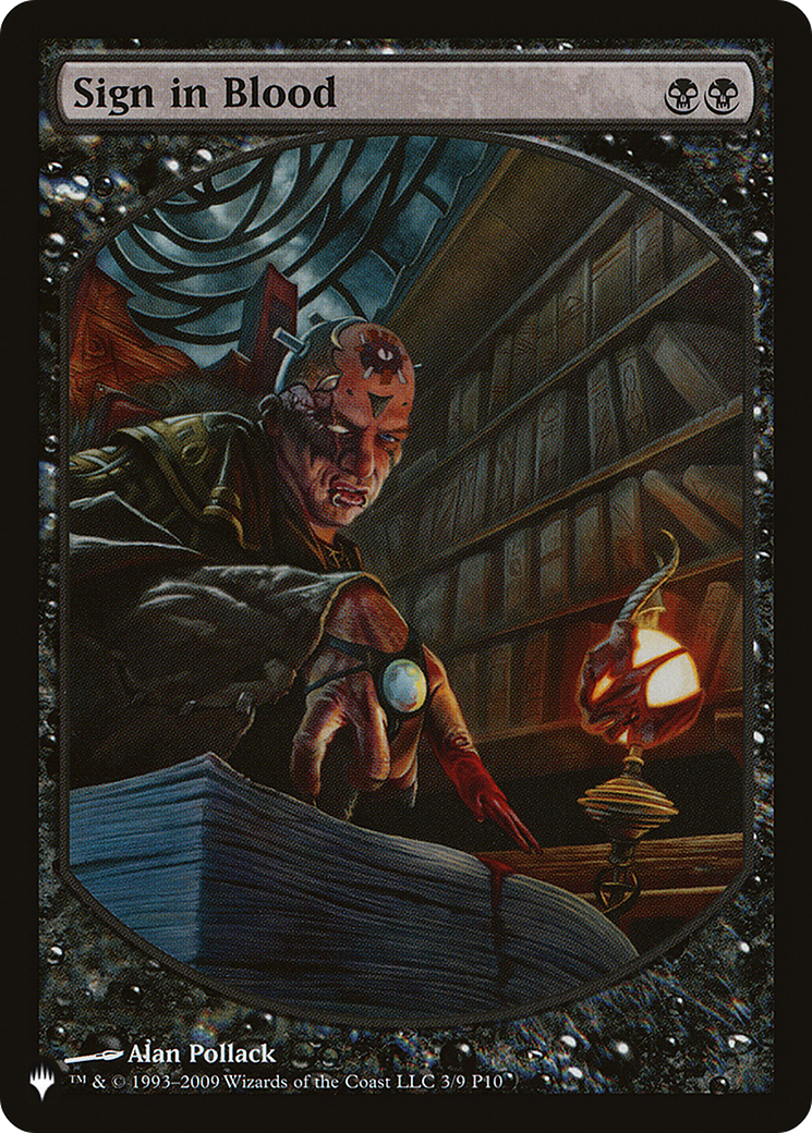 Sign in Blood (LIST-9-MAR)  - The List