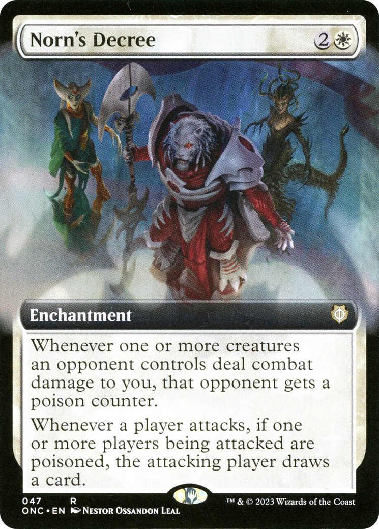 Norn's Decree (Extended Art) (ONC-047)  - Phyrexia: All Will Be One Commander: (Extended Art)