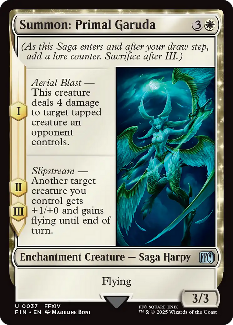 Summon: Primal Garuda (FIN-037)  Foil - FINAL FANTASY: (enchantment)