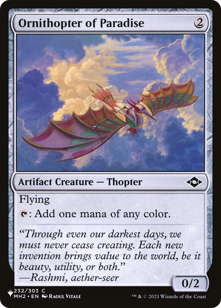 Ornithopter of Paradise (LIST-MH2-232)  - The List