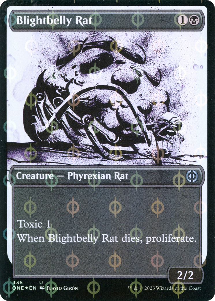Blightbelly Rat (Showcase) (Step-and-Compleat Foil) (ONE-435)  Foil - Phyrexia: All Will Be One: (Showcase)