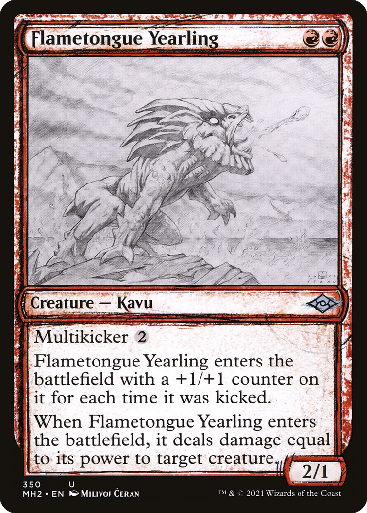 Flametongue Yearling (Showcase) (MH2-350)  - Modern Horizons 2: (Showcase)