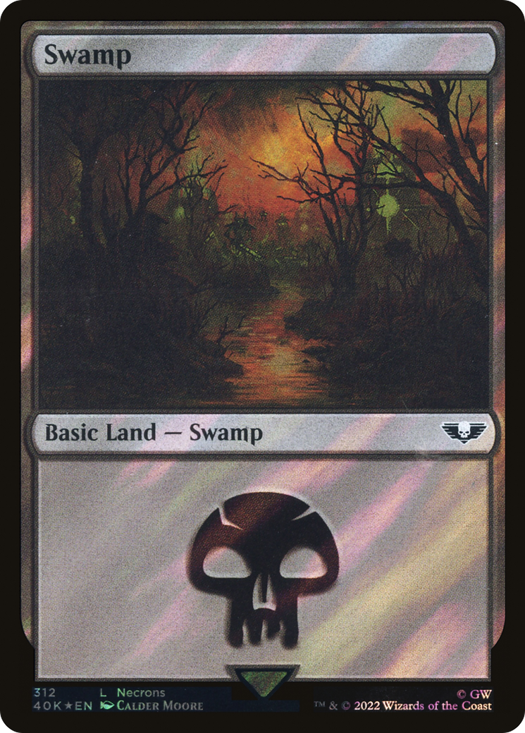 Swamp (312) (Surge Foil) (40K-312★) - Warhammer 40,000 Commander Foil