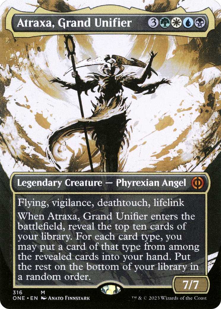 Atraxa, Grand Unifier (Showcase) (ONE-316)  - Phyrexia: All Will Be One: (Showcase) (Borderless)