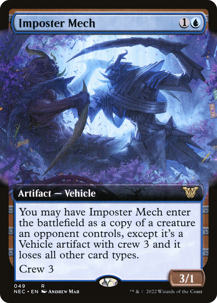 Imposter Mech (Extended Art) (NEC-049)  - Neon Dynasty Commander: (Extended Art)
