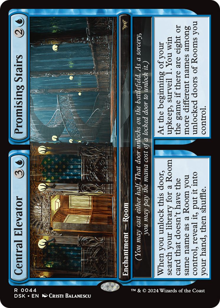 Central Elevator // Promising Stairs (DSK-044)  Foil - Duskmourn: House of Horror
