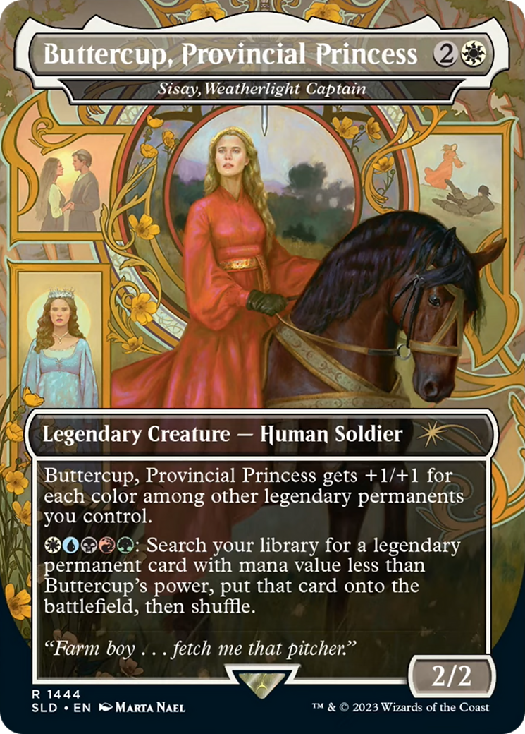 Buttercup, Provincial Princess - Sisay, Weatherlight Captain (SLD-1444)  Foil - Secret Lair Drop / Buttercup, Provincial Princess (Borderless)