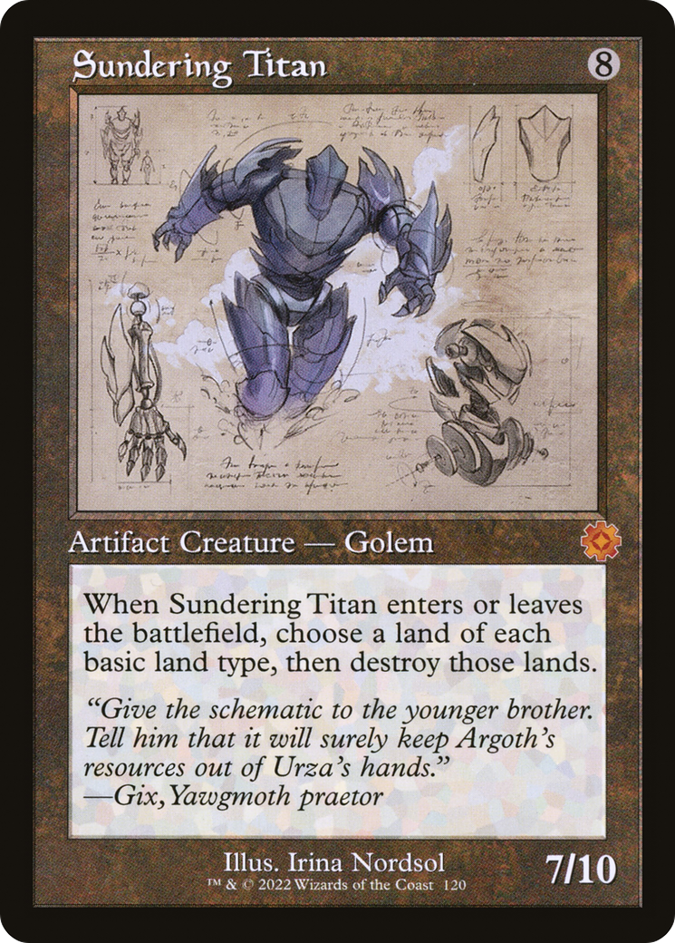 Sundering Titan (Schematic) (BRR-120)  Foil - The Brothers' War Retro Artifacts