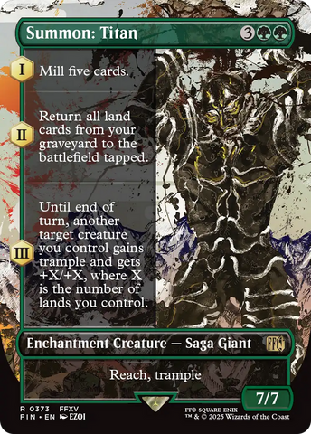 Summon: Titan (Borderless) (FIN-373)  Foil - FINAL FANTASY: (enchantment)