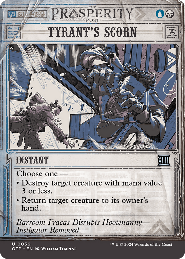 Tyrant's Scorn (OTP-056)  Foil - Breaking News: (Showcase) (Borderless)