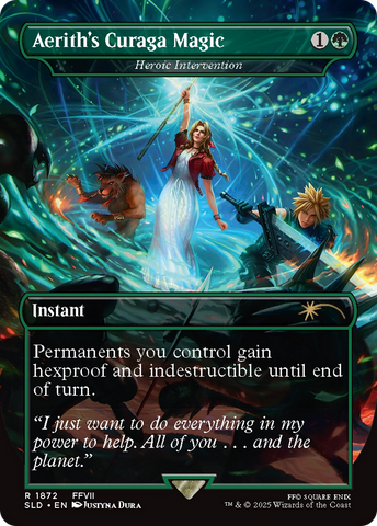Aerith's Curaga Magic - Heroic Intervention (SLD-1872)  - Secret Lair Drop / Aerith's Curaga Magic (Borderless)