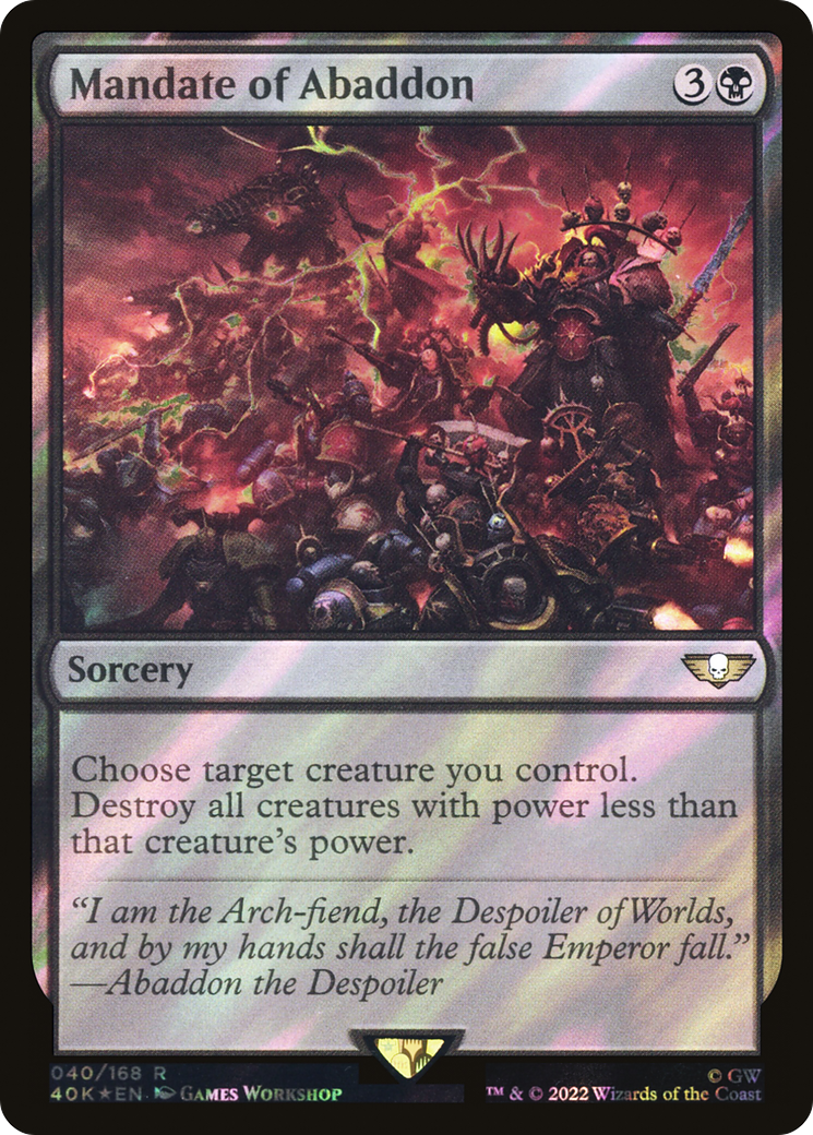 Mandate of Abaddon (Surge Foil) (40K-040)  Foil - Warhammer 40,000 Commander