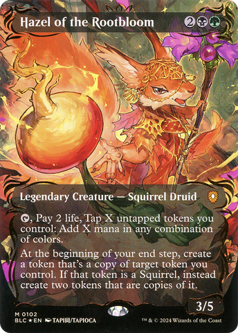 Hazel of the Rootbloom (Borderless) (Raised Foil) (BLC-102)  Foil - Bloomburrow Commander