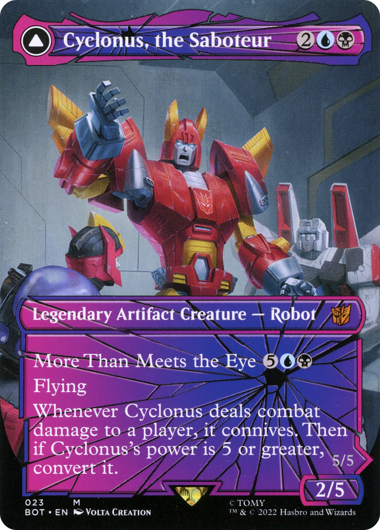 Cyclonus, the Saboteur (Shattered Glass) (BOT-023)  Foil - Transformers: (convertdfc, shatteredglass) (Borderless)
