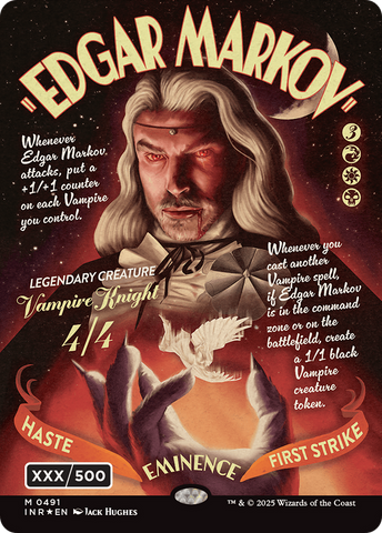 Edgar Markov (Showcase) (Serial Numbered) (Double Rainbow Foil) (INR-491)  Foil - Innistrad Remastered: (Showcase) (Borderless)
