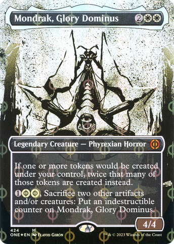 Mondrak, Glory Dominus (Showcase) (Step-and-Compleat Foil) (ONE-424)  Foil - Phyrexia: All Will Be One: (Showcase) (Borderless)