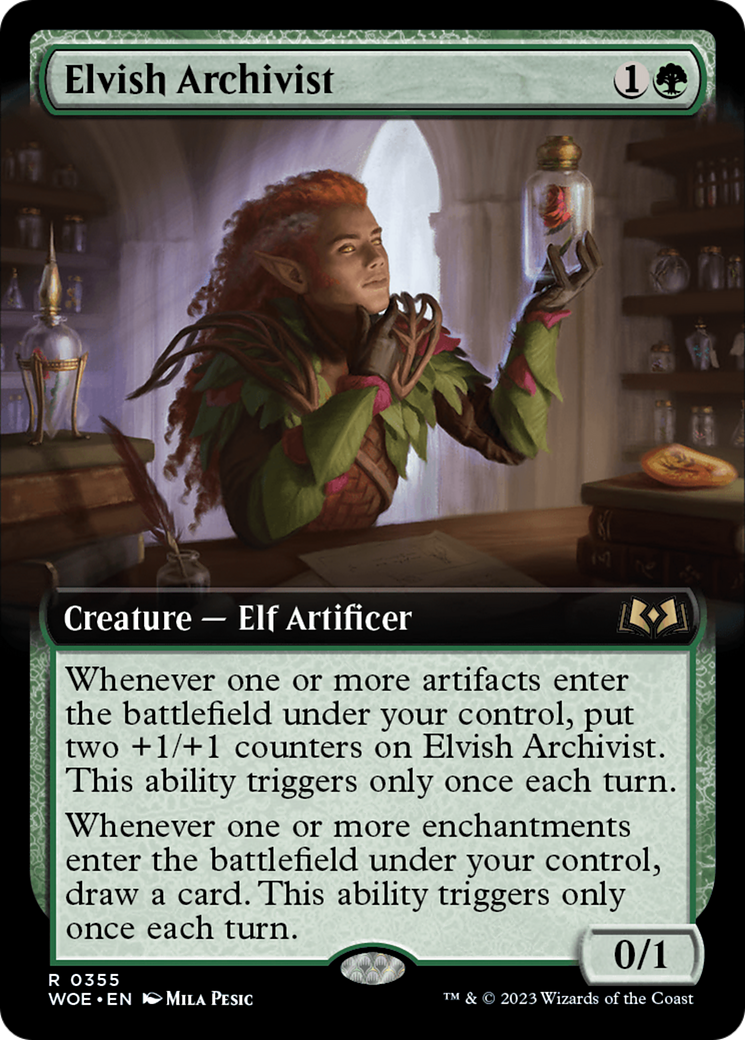 Elvish Archivist (Extended Art) (WOE-355)  Foil - Wilds of Eldraine: (Extended Art)