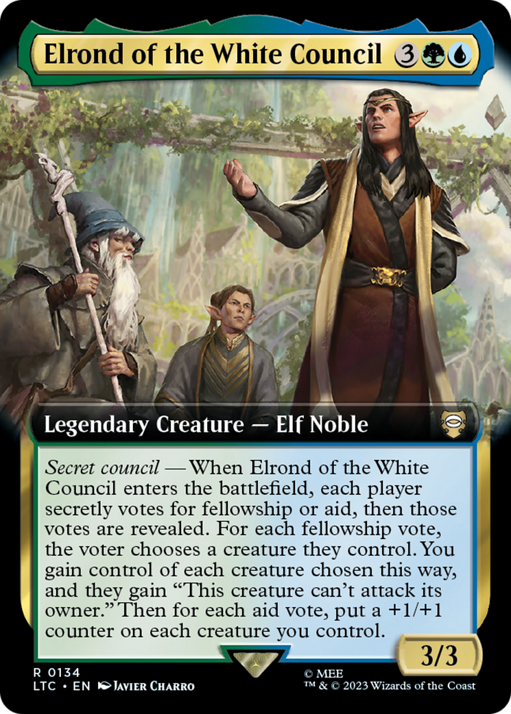 Elrond of the White Council (Extended Art) (LTC-134)  - Tales of Middle-earth Commander: (Extended Art)