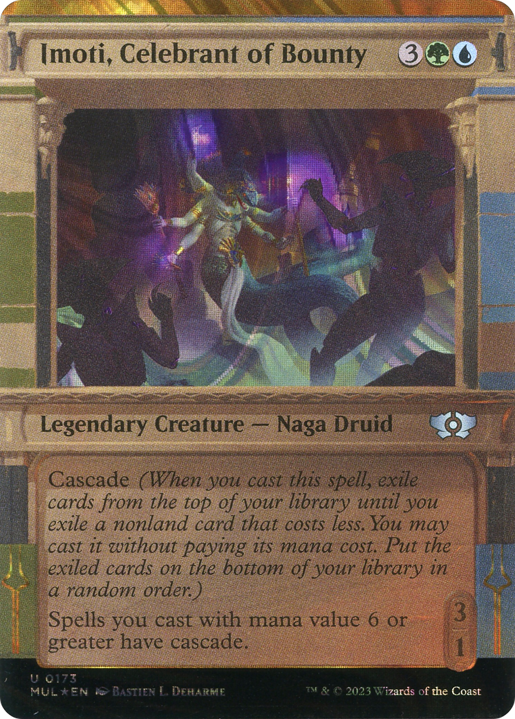 Imoti, Celebrant of Bounty (Halo Foil) (MUL-173)  Foil - Multiverse Legends: (Showcase) (Borderless)