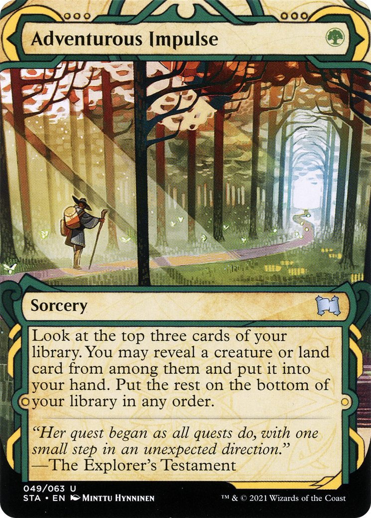 Adventurous Impulse (STA-049)  Foil - Strixhaven Mystical Archive: (Showcase) (Borderless)