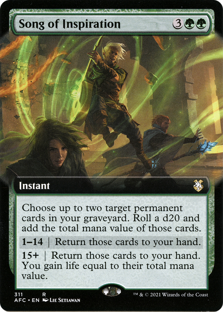 Song of Inspiration (Extended Art) (AFC-311) - Adventures in the Forgotten Realms Commander