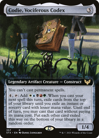 Codie, Vociferous Codex (Extended Art) (STX-357)  - Strixhaven: School of Mages: (Extended Art)