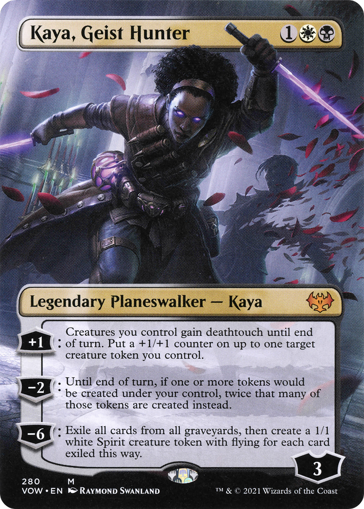 Kaya, Geist Hunter (Borderless) (VOW-280) - Innistrad: Crimson Vow (Borderless) Foil