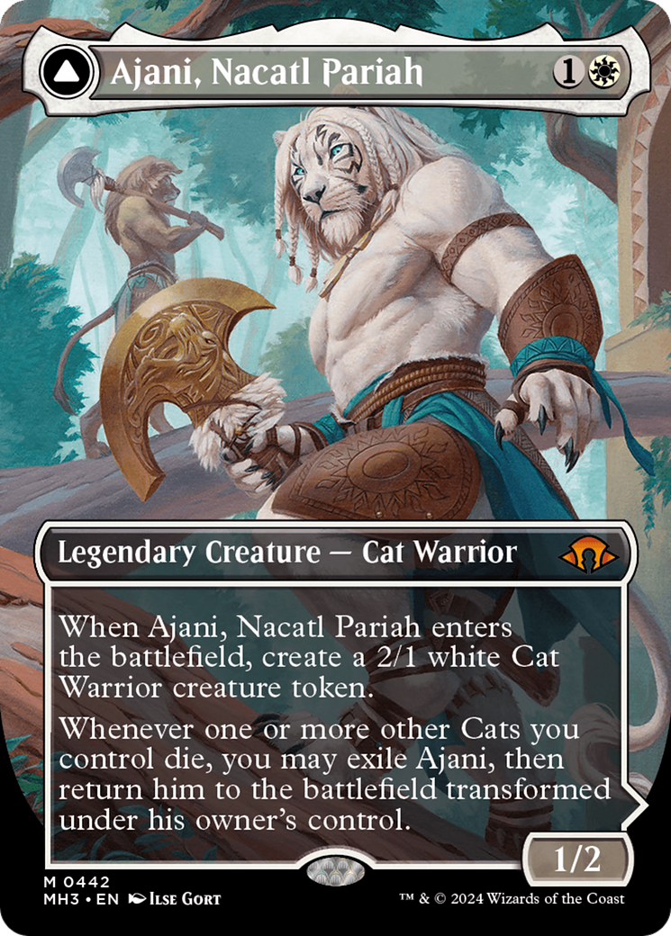 Ajani, Nacatl Pariah (Borderless) (MH3-442)  Foil - Modern Horizons 3