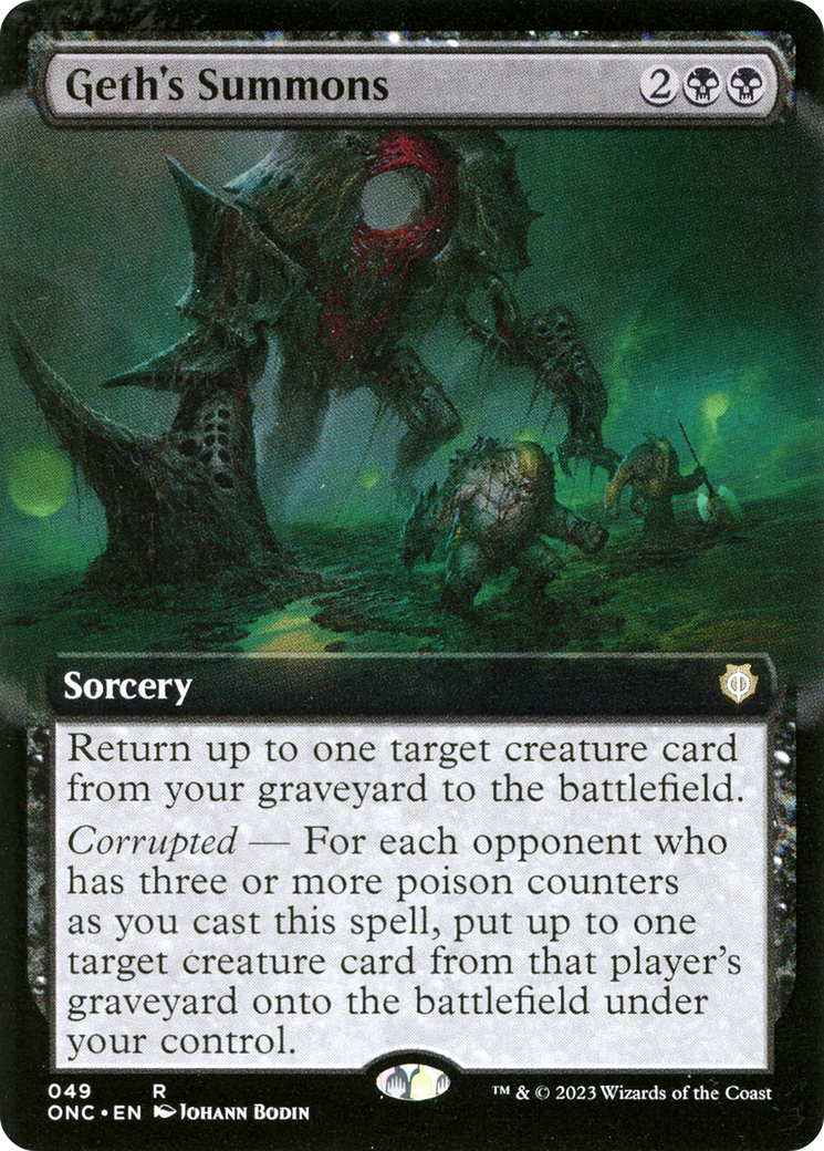 Geth's Summons (Extended Art) (ONC-049)  - Phyrexia: All Will Be One Commander: (Extended Art)