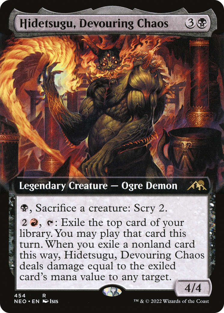 Hidetsugu, Devouring Chaos (Extended Art) (NEO-454)  Foil - Kamigawa: Neon Dynasty: (Extended Art)