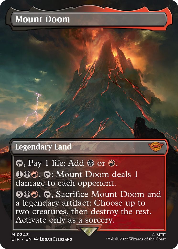Mount Doom (Borderless) (LTR-343)  Foil - The Lord of the Rings: Tales of Middle-earth