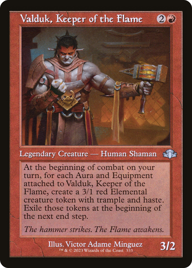 Valduk, Keeper of the Flame (Retro Frame) (DMR-333)  Foil - Dominaria Remastered