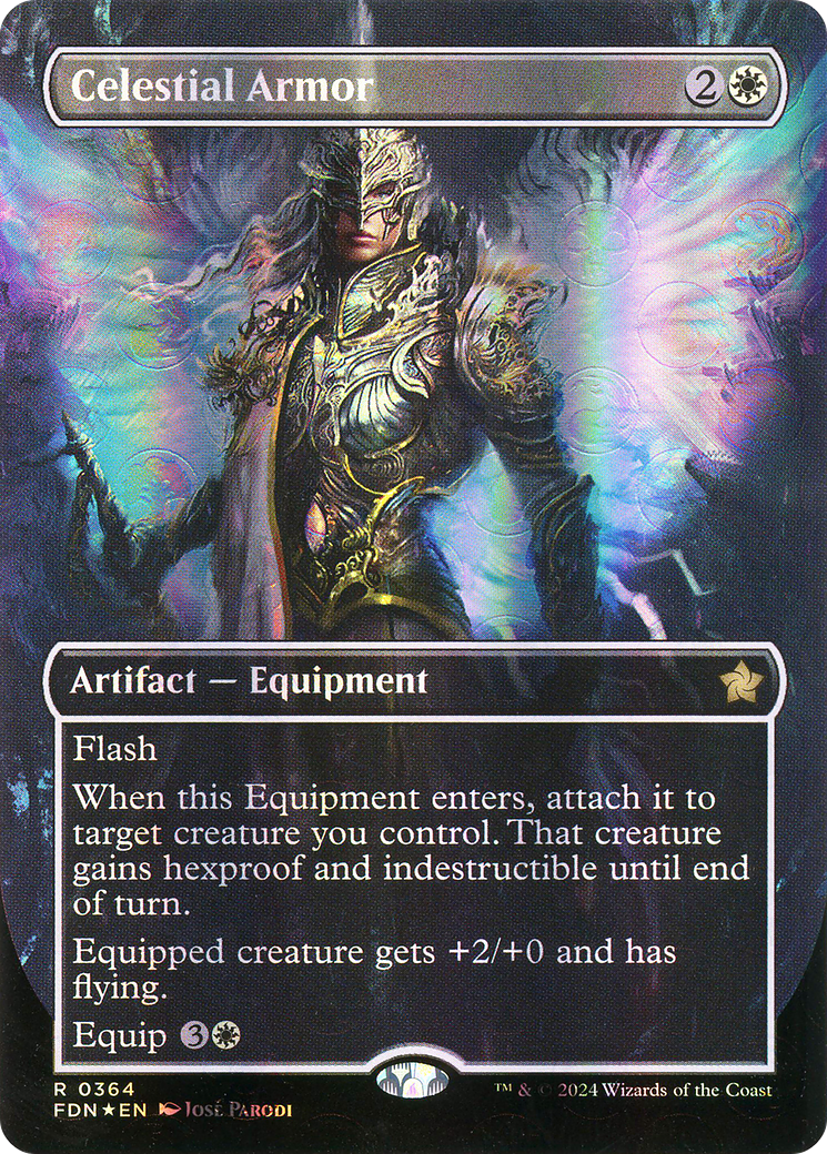 Celestial Armor (Borderless) (Mana Foil) (FDN-364)  Foil - Foundations