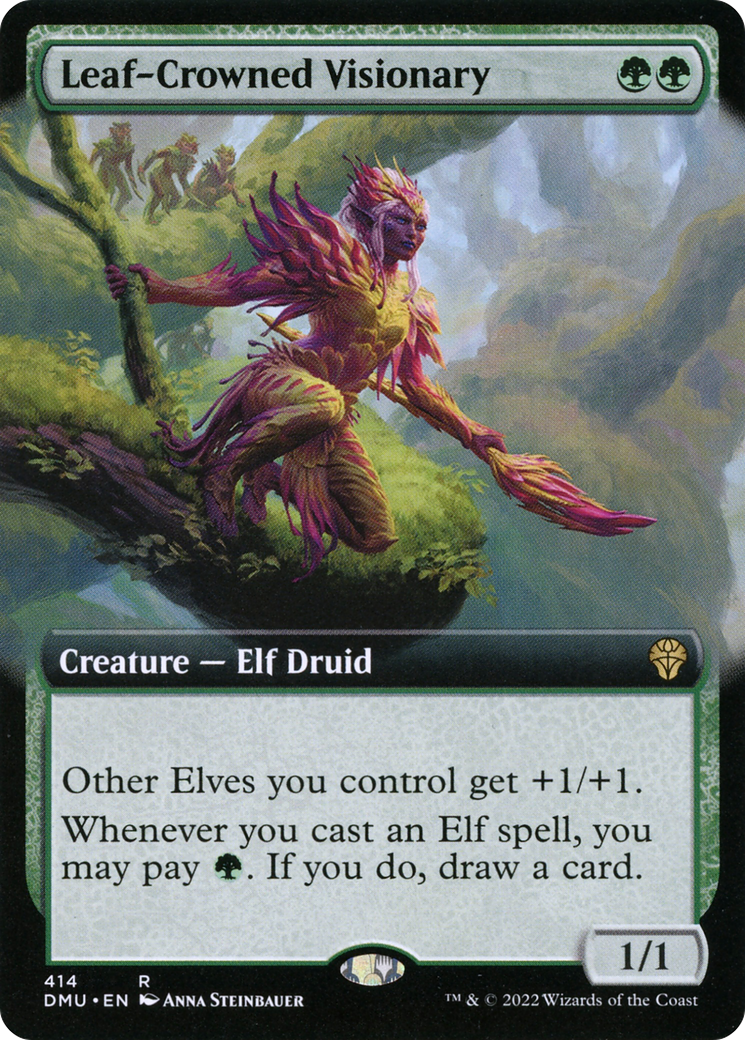 Leaf-Crowned Visionary (Extended Art) (DMU-414)  - Dominaria United: (Extended Art)