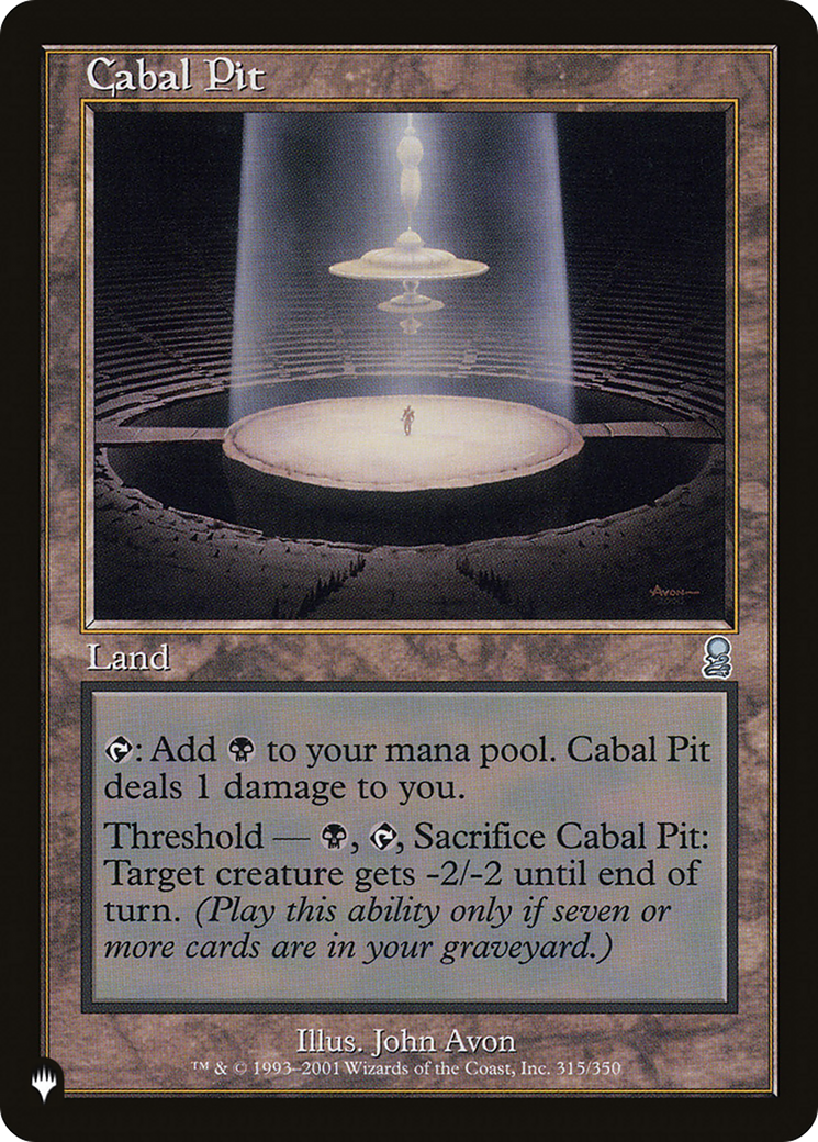 Cabal Pit (LIST-315/350)  - The List