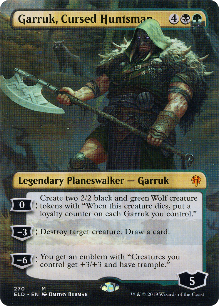 Garruk, Cursed Huntsman (Borderless) (ELD-270) - Throne of Eldraine (Borderless)