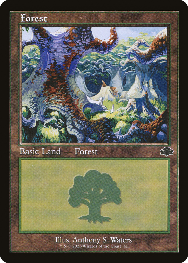 Forest (411) (Retro Frame) (DMR-411)  Foil - Dominaria Remastered