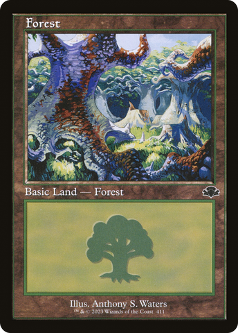 Forest (411) (Retro Frame) (DMR-411)  Foil - Dominaria Remastered