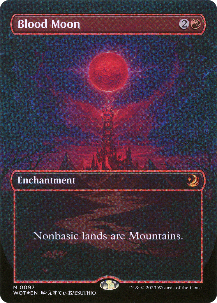 Blood Moon (Anime Borderless) (Confetti Foil) (WOT-097)  Foil - Wilds of Eldraine: Enchanting Tales