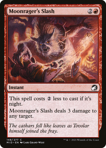 Moonrager's Slash (MID-148)  Foil - Innistrad: Midnight Hunt