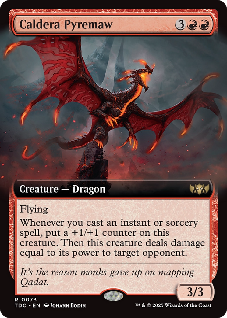 Caldera Pyremaw (Extended Art) (TDC-073)  - Commander: Tarkir: Dragonstorm: (Extended Art)